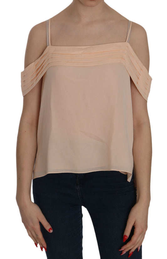 Alexander Wang Women's Sleeveless Square Neck Silk Blouse - Orange