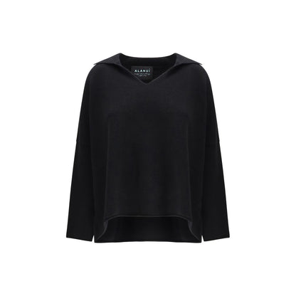 This Sweater by Alanui for women in silk cashmere & polyester black & natural presents a understated silhouette, featuring a sophisticated and three-quarter-sleeve for a understated finish.