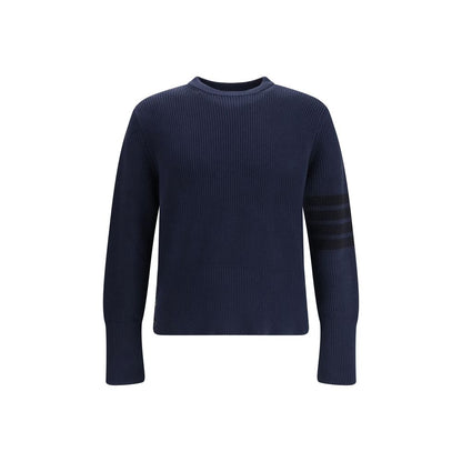 Sweatshirt by Thom Browne for men in cotton blue, signature & striped features an exquisite silhouette, showcasing and round neckline details for a exquisite look.