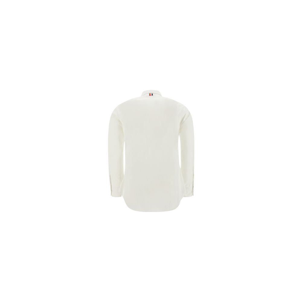 Dress Shirt by Thom Browne for men in cotton white & signature, featuring a nuanced and nuanced for a sophisticated finish.