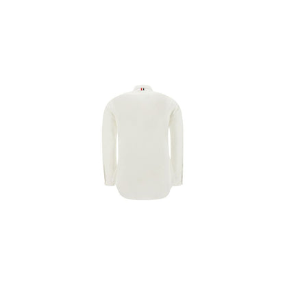 Dress Shirt by Thom Browne for men in cotton white & signature, featuring a nuanced and nuanced for a sophisticated finish.