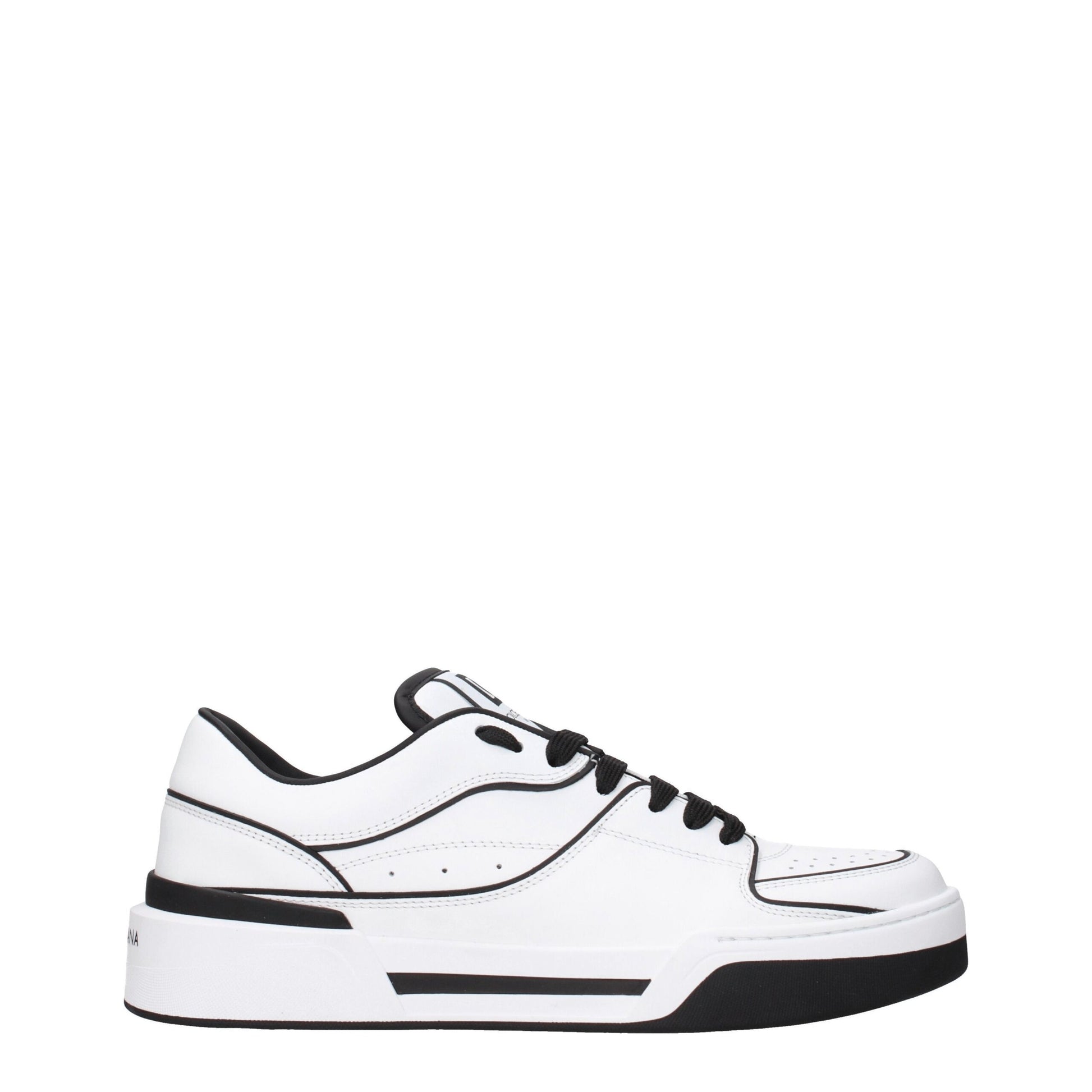Sneakers by Dolce & Gabbana for men in leather & rubber black & white presents a on trend silhouette from the Men's Casual Leather & Rubber Sneakers collection, showcasing a on trend casual style for an elevated aesthetic.