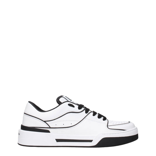Sneakers by Dolce & Gabbana for men in leather & rubber black & white presents a on trend silhouette from the Men's Casual Leather & Rubber Sneakers collection, showcasing a on trend casual style for an elevated aesthetic.