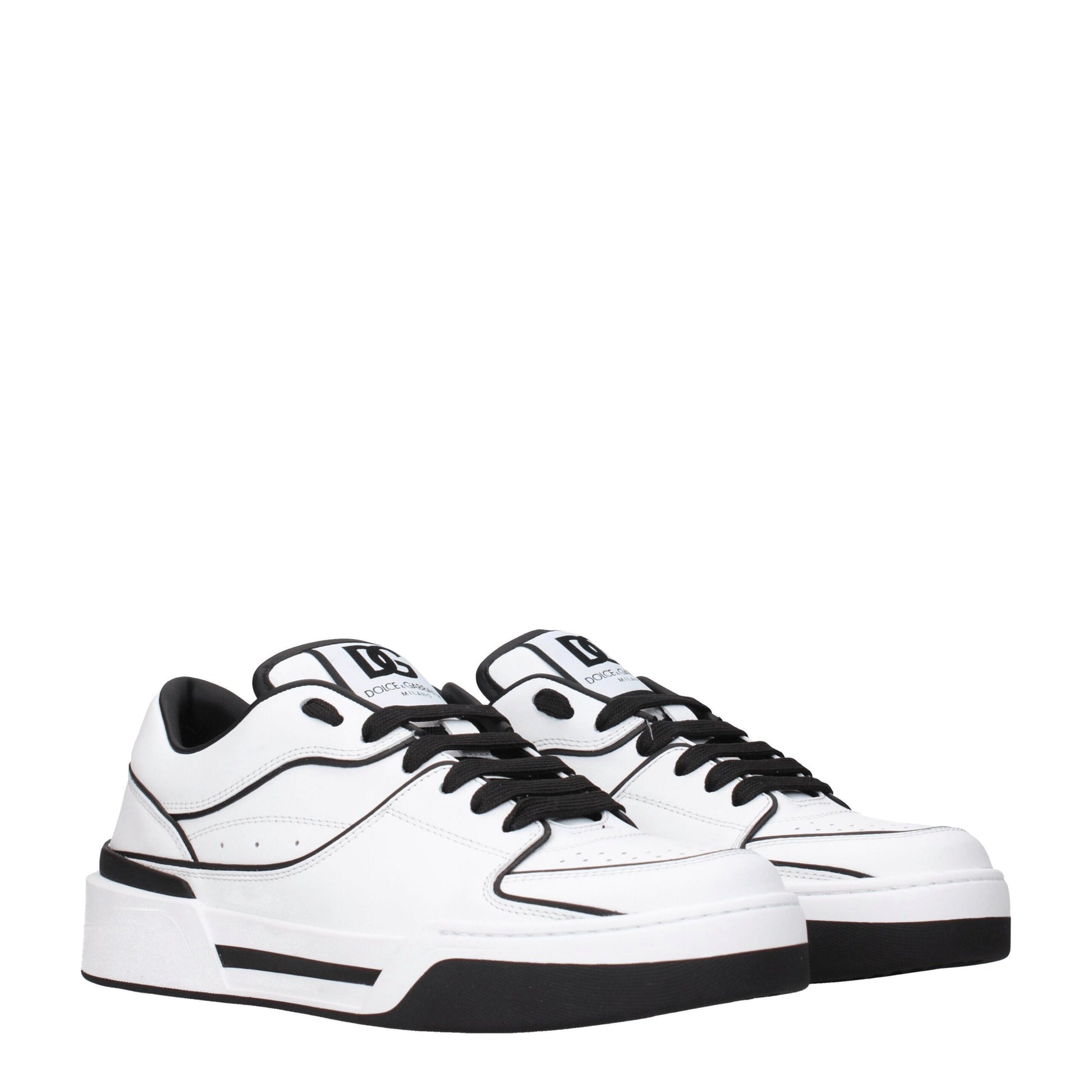 Sneakers by Dolce & Gabbana for men in leather & rubber black & white presents a impeccable silhouette as Men's Casual Leather & Rubber Sneakers, expertly defined by a impeccable casual style for a impeccable, high-fashion look.