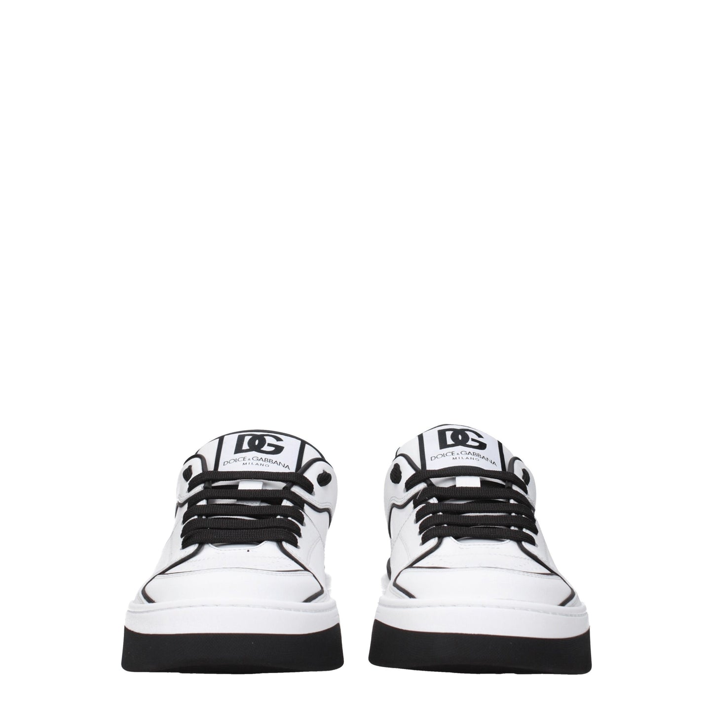 Sneakers by Dolce & Gabbana for men in leather & rubber black & white features an fashionable silhouette, showcasing the premium Men's Casual Leather & Rubber Sneakers in a fashionable casual style that offers a fashionable finish for refined style.