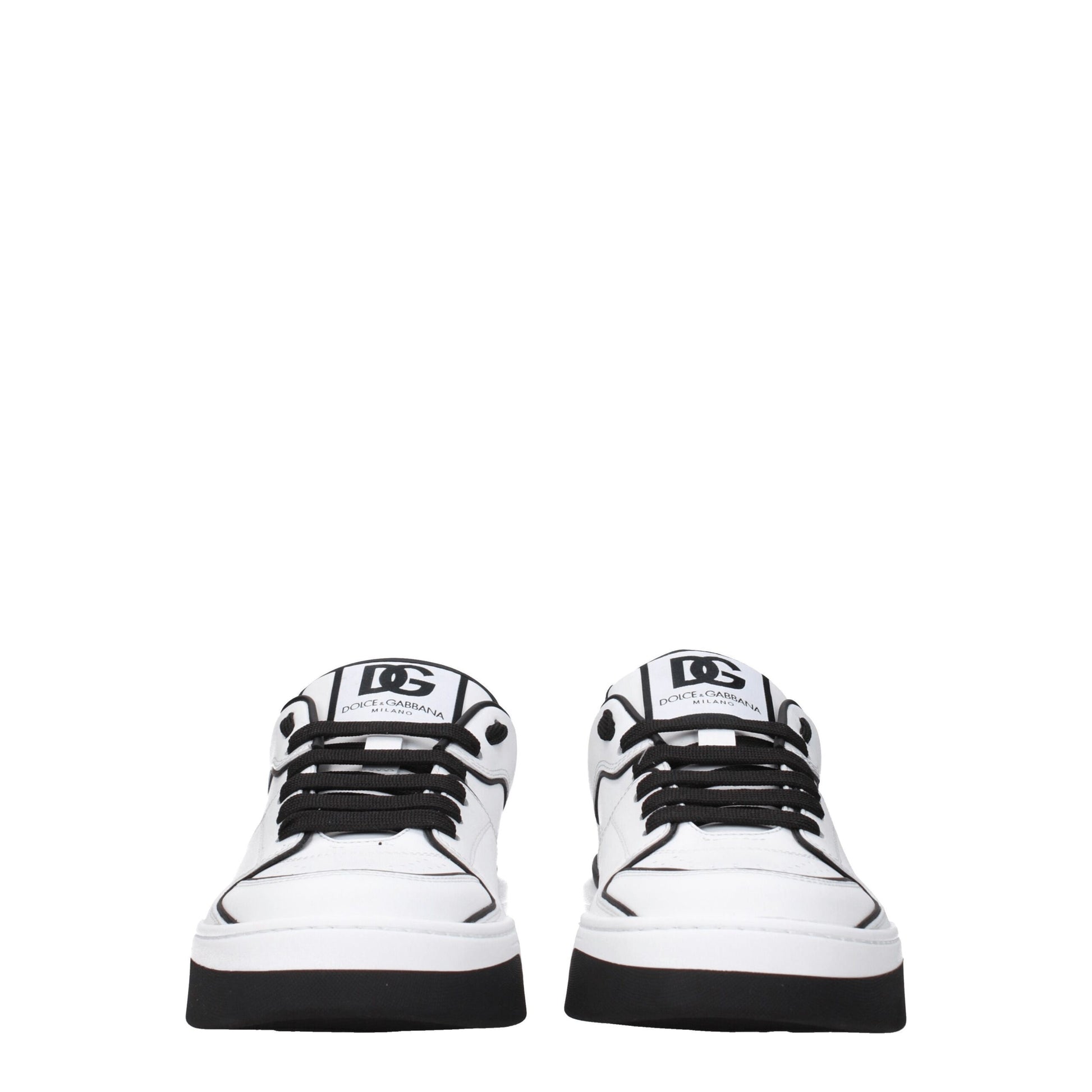 Sneakers by Dolce & Gabbana for men in leather & rubber black & white features an fashionable silhouette, showcasing the premium Men's Casual Leather & Rubber Sneakers in a fashionable casual style that offers a fashionable finish for refined style.