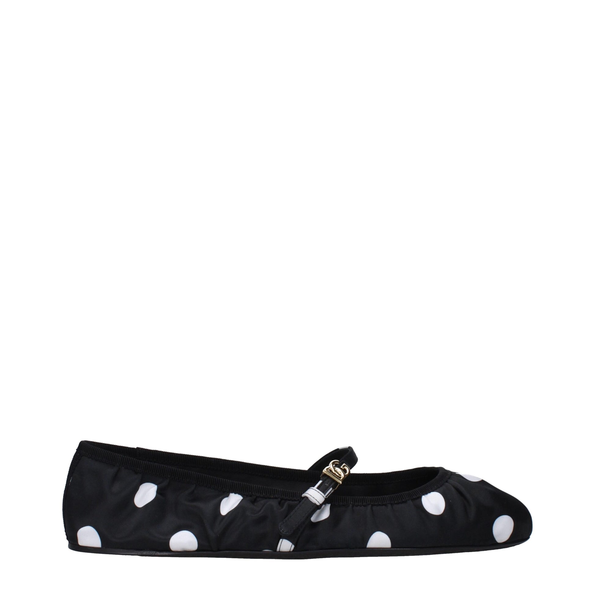 Ballet Flat Shoes by Dolce & Gabbana for women in fabric black features an captivating silhouette, showcasing the captivating style of the Women's Fabric Ballet Flat Shoes with its distinct and refined .