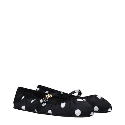 Ballet Flat Shoes by Dolce & Gabbana for women in fabric black presents a impeccable silhouette as Women's Fabric Ballet Flat Shoes, artfully designed with a and a impeccable for a refined, upscale finish.