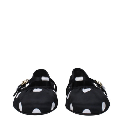 Ballet Flat Shoes by Dolce & Gabbana for women in fabric black features an statuesque silhouette from the Women's Fabric Ballet Flat Shoes collection, showcasing a and a statuesque for a statuesque look.
