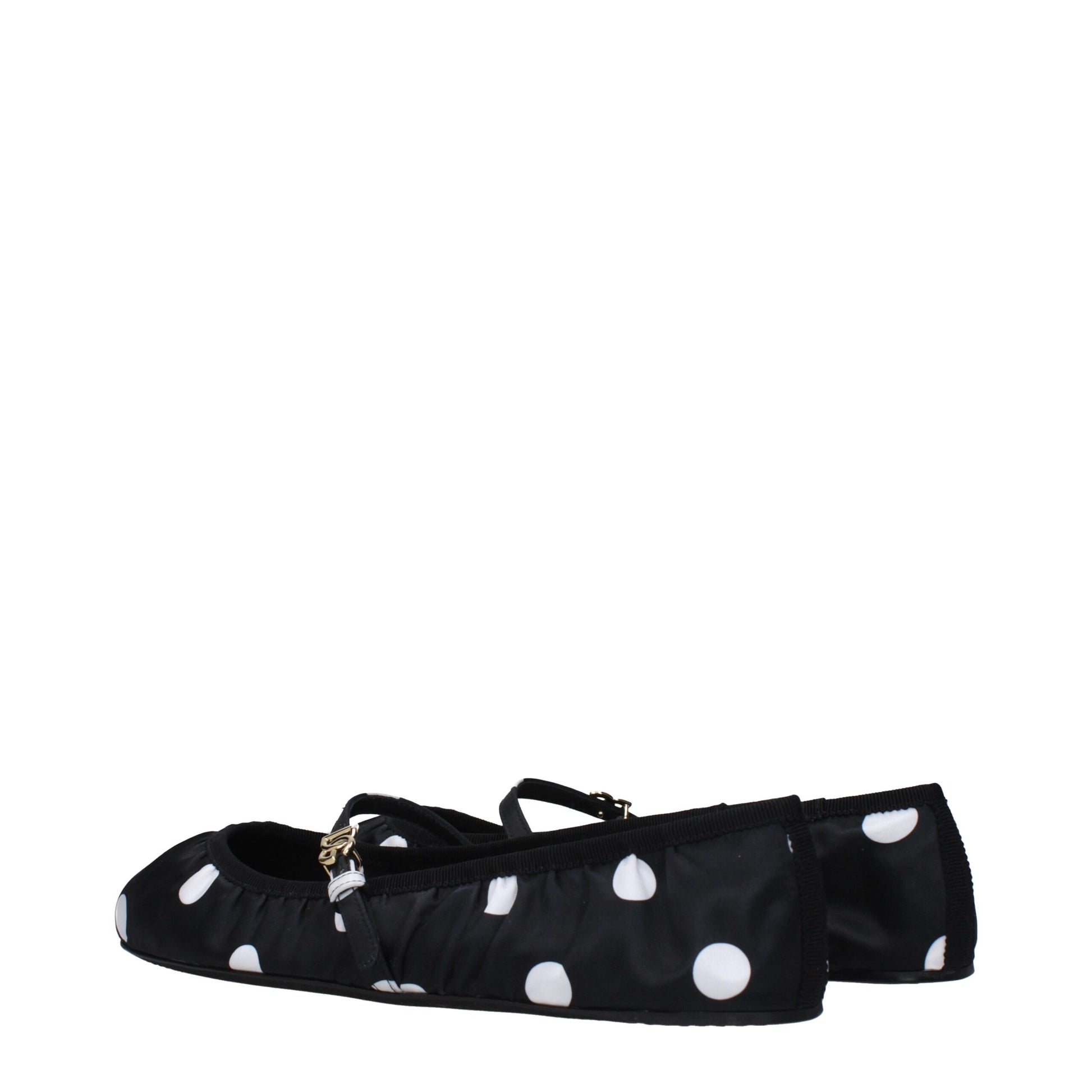 Ballet Flat Shoes by Dolce & Gabbana for women in fabric black showcases a resplendent Women's Fabric Ballet Flat Shoes aesthetic with a and .