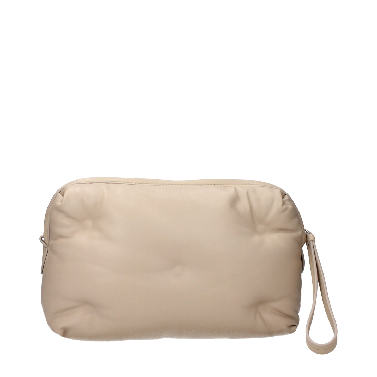 Clutch Handbag by Maison Margiela for women in leather beige features a architectural silhouette, showcasing a secure , ample , and versatile adjustable-strap for a architectural finish.
