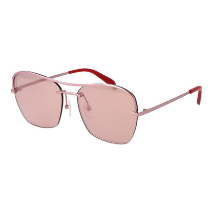 Sunglasses by Emilio Pucci for women in metal and rose-gold presents a sumptuous silhouette, featuring rose-gold coloured frame and square frame design with mirrored category-2-medium-tint lens for a sumptuous look.