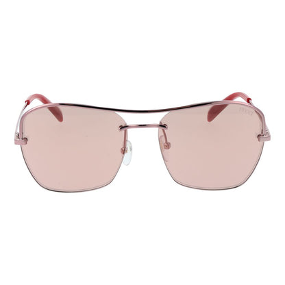Sunglasses by Emilio Pucci for women in metal rose-gold showcases a ethereal silhouette, featuring rose-gold coloured frame square frame design with mirrored category-2-medium-tint lens for a ethereal finish.