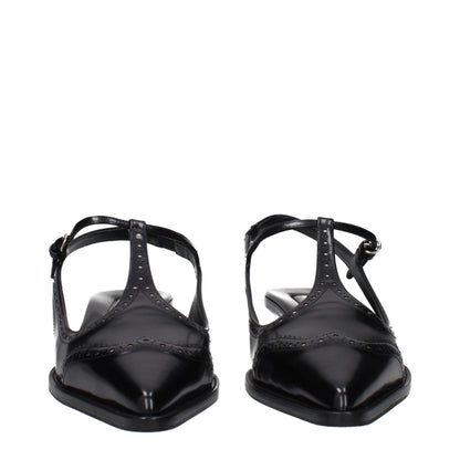 Mid-Heel Sandals Pumps Heels by Miu Miu for women in leather black features an effortlessly chic silhouette from the Women's Leather Mid-Heel Sandals Pumps Heels collection, showcasing a mid-heel and effortlessly chic for a effortlessly chic look.