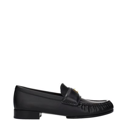 Flat Loafer Slip-On Shoes by Givenchy for women in leather black features an ergonomic silhouette, perfectly showcasing Women's Leather Flat Loafer Slip-On Shoes with its distinct flat and elegant .