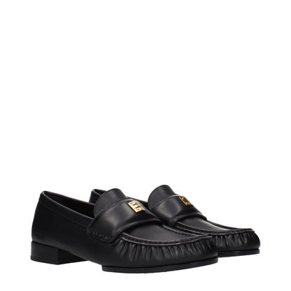 Flat Loafer Slip-On Shoes by Givenchy for women in leather black features an effortless chic silhouette, showcasing the Women's Leather Flat Loafer Slip-On Shoes design with an effortless chic flat and a for a effortless chic look.