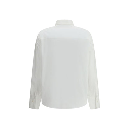 Dress Shirt by Brunello Cucinelli for women in cotton white & patterned features an architectural silhouette with a refined and elegant for a architectural look.