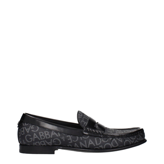 Dolce & Gabbana Men's Fabric Loafer Slip-On Shoes - Black