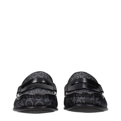 Dolce & Gabbana Men's Fabric Loafer Slip-On Shoes - Black