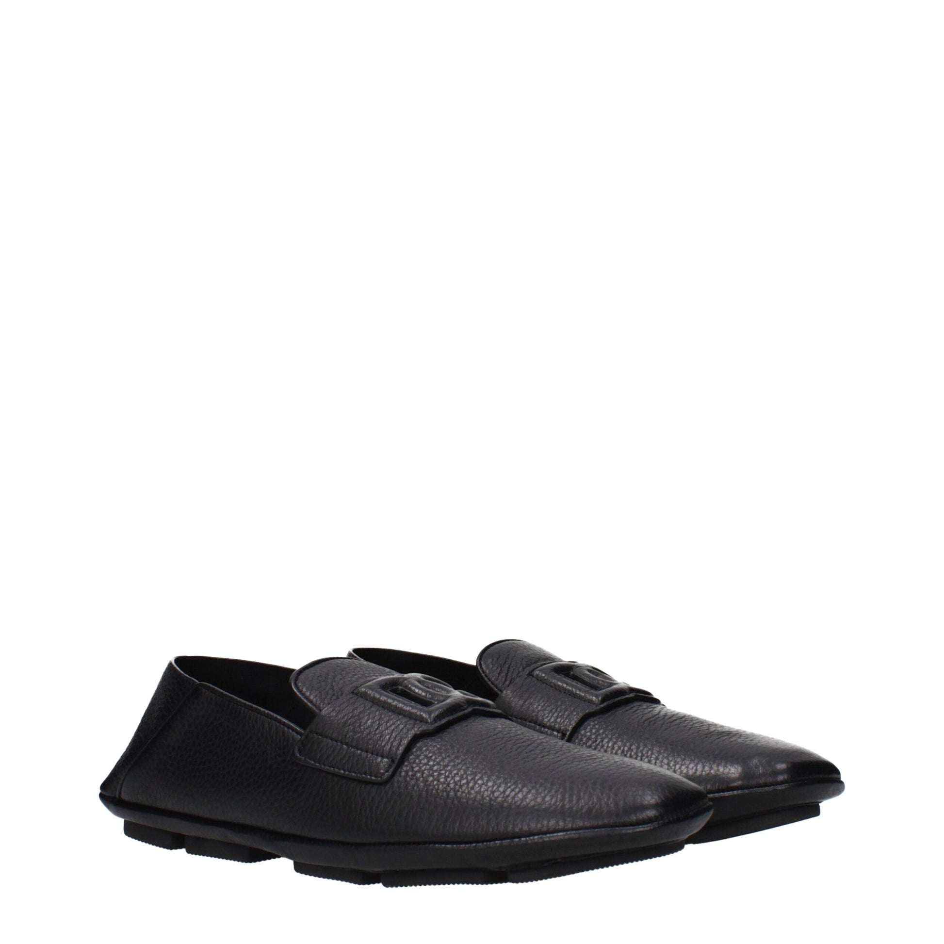 Loafer Slip-On Shoes by Dolce & Gabbana for men in leather black showcases a resplendent Men's Leather Loafer Slip-On Shoes aesthetic, defined by its resplendent and elegant .