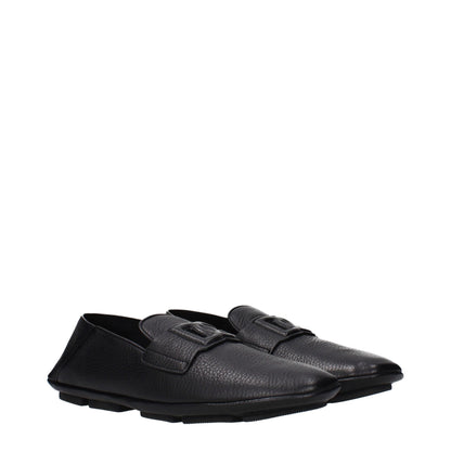 Loafer Slip-On Shoes by Dolce & Gabbana for men in leather black showcases a resplendent Men's Leather Loafer Slip-On Shoes aesthetic, defined by its resplendent and elegant .