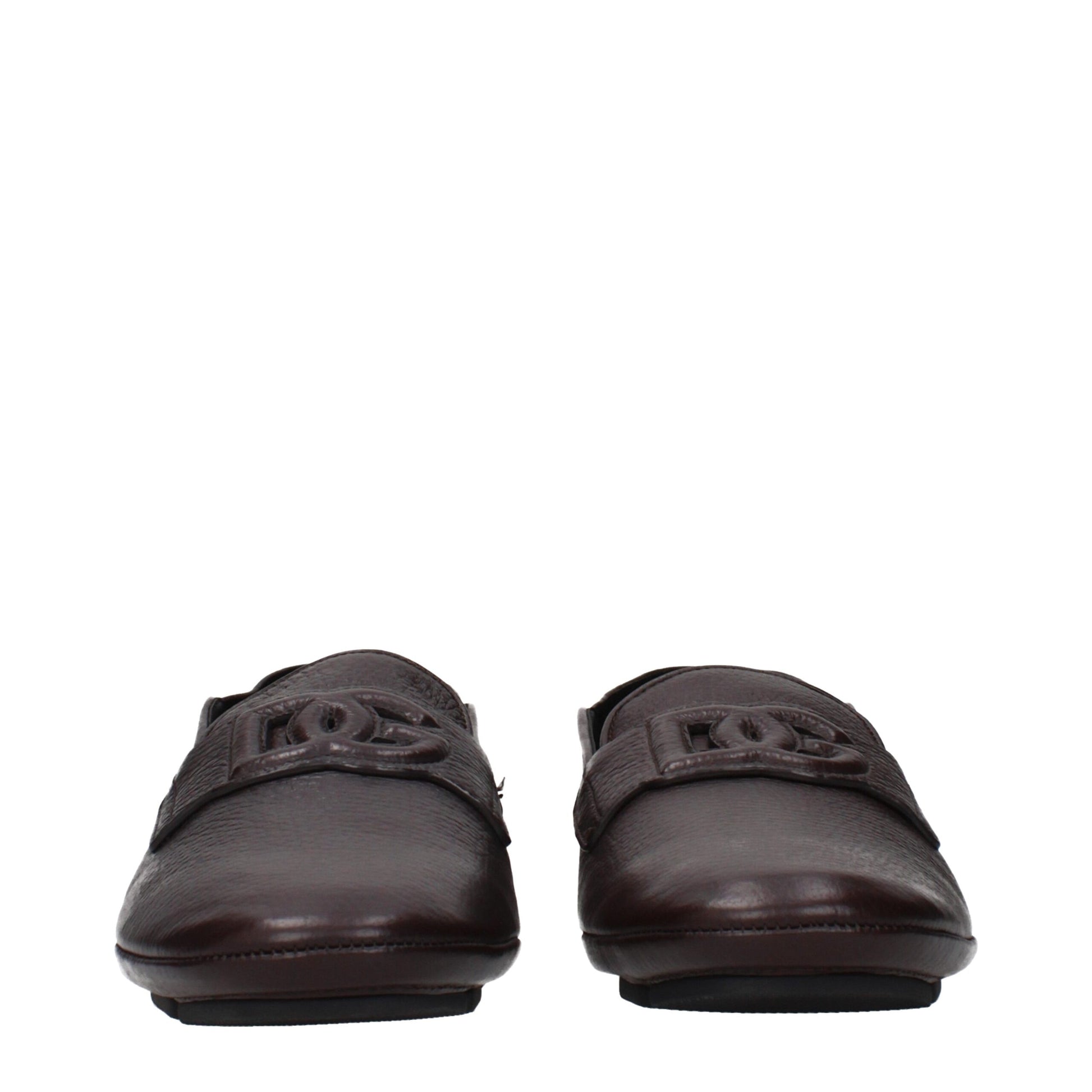 Loafer Slip-On Shoes by Dolce & Gabbana for men in leather brown features an dynamic silhouette from the Men's Leather Loafer Slip-On Shoes collection, defined by a dynamic and for a dynamic look.