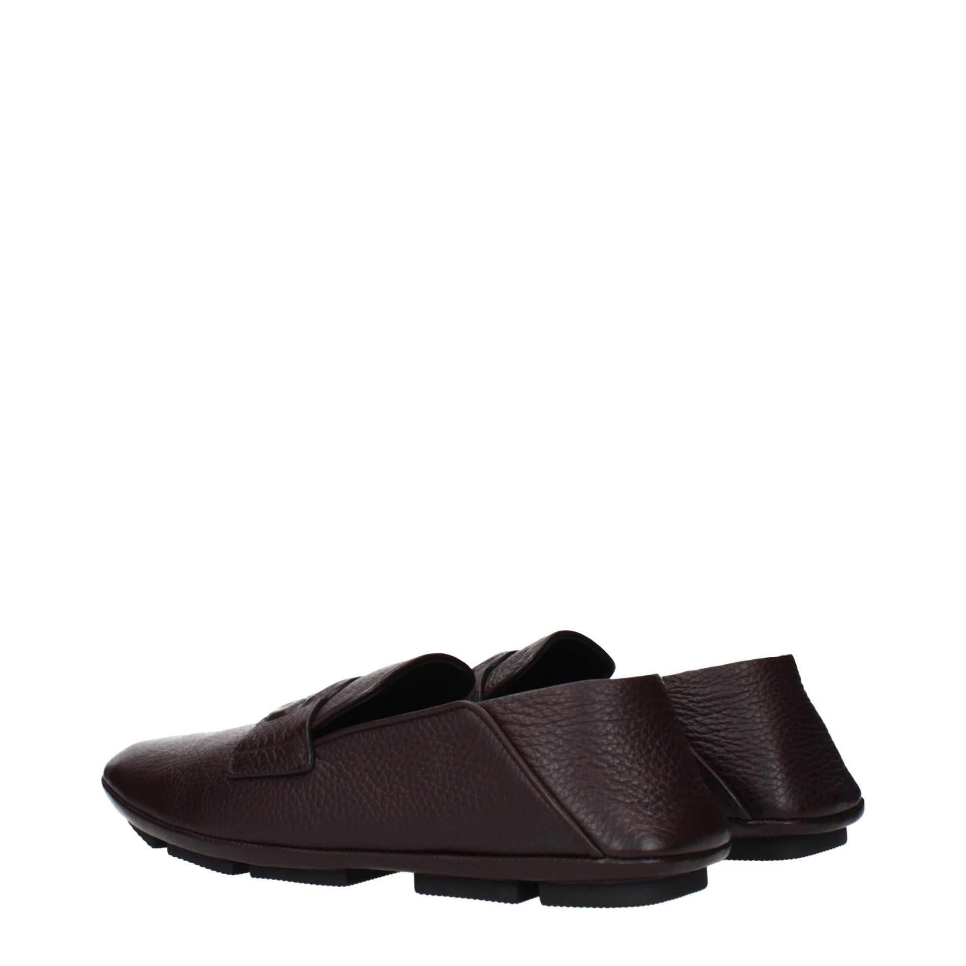 Loafer Slip-On Shoes by Dolce & Gabbana for men in leather brown features an ergonomic silhouette, perfectly showcasing Men's Leather Loafer Slip-On Shoes with its distinct and elegant .
