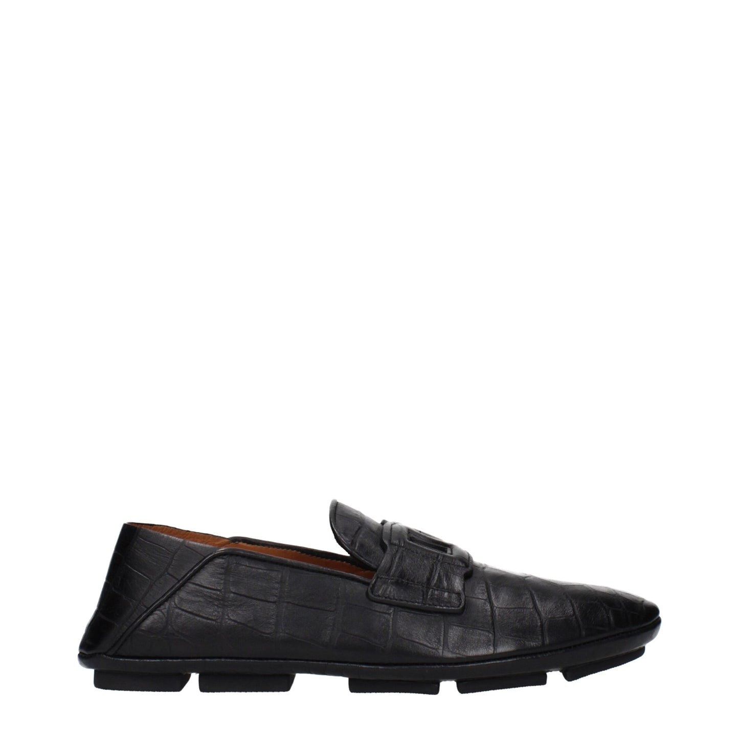 Loafer Slip-On Shoes by Dolce & Gabbana for men in leather black features an dynamic silhouette from the Men's Leather Loafer Slip-On Shoes collection, defined by a dynamic and for a dynamic look.