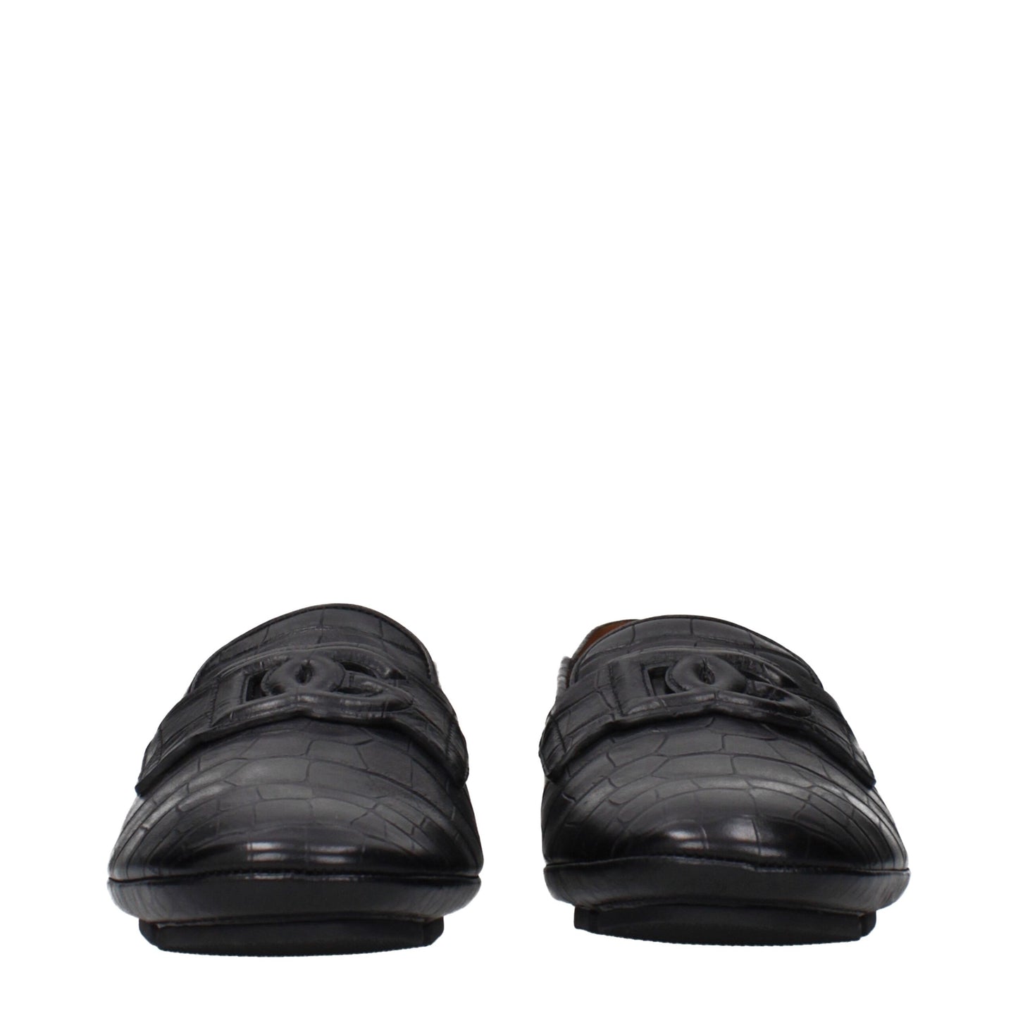 Loafer Slip-On Shoes by Dolce & Gabbana for men in leather black features an ergonomic silhouette, perfectly showcasing Men's Leather Loafer Slip-On Shoes with its distinct and elegant .