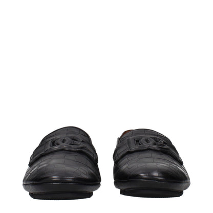 Loafer Slip-On Shoes by Dolce & Gabbana for men in leather black features an ergonomic silhouette, perfectly showcasing Men's Leather Loafer Slip-On Shoes with its distinct and elegant .