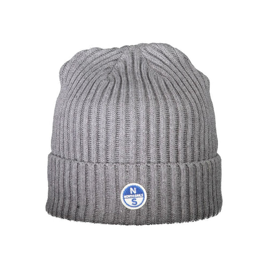 Beanie Hat by North Sails for men in cotton & lana wool blend gray features a refined silhouette, showcasing the refined design of the Cotton & Lana Wool Blend Beanie Hat for a sophisticated look.
