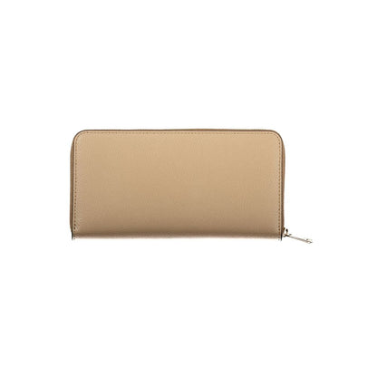 Cardholder Wallet by Furla for women in polyester polyurethane suede leather beige, gold, white & print showcases a refined silhouette, artfully detailed with the signature style of the Camelia Continental Polyester Polyurethane Suede Leather Cardholder Wallet and functional card-organization.
