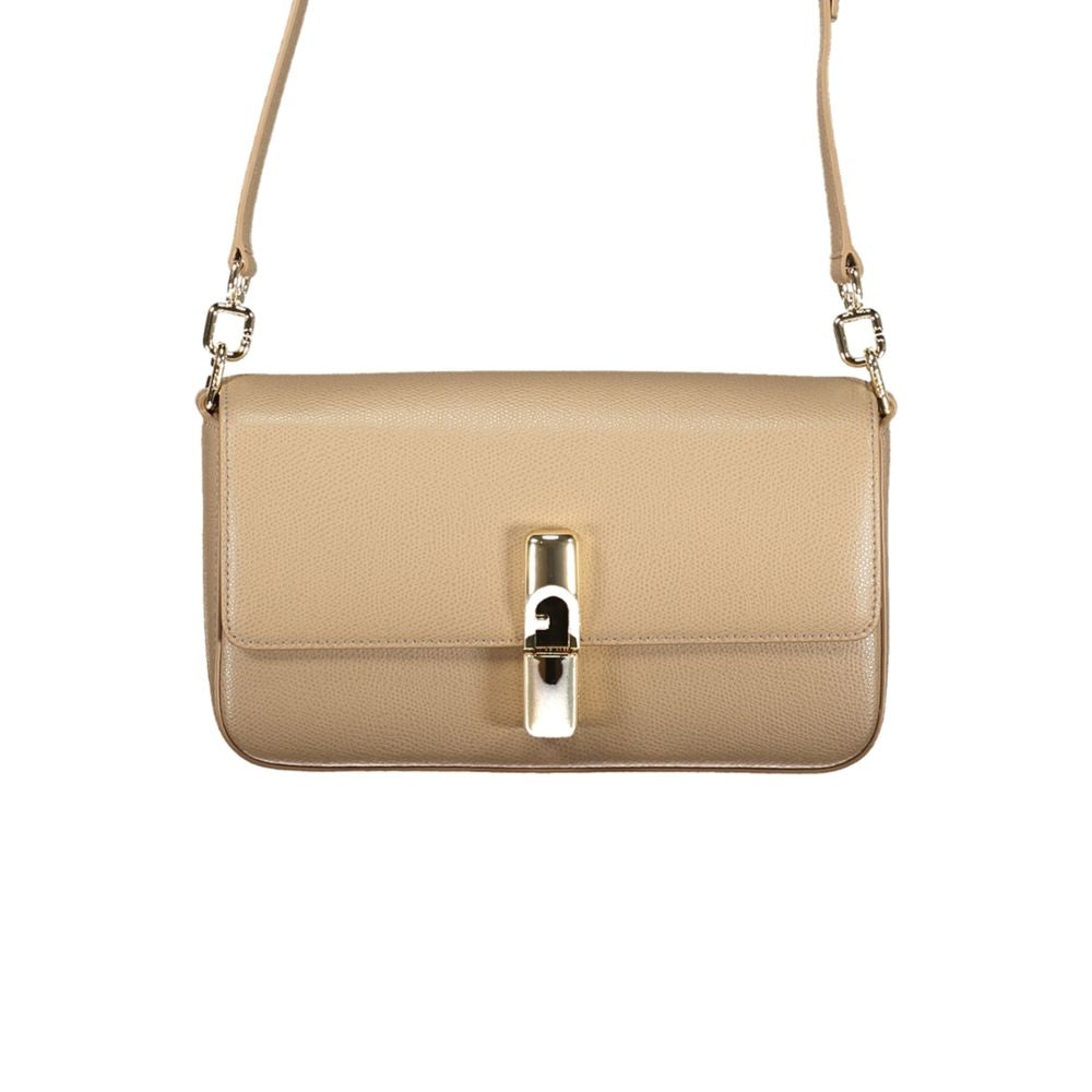 Shoulder Handbag by Furla for women in leather beige features a exquisite silhouette, showcasing a secure zipper and exquisite built-in-compartments, cardholder & coin-purse with versatile shoulder-strap for a exquisite finish.