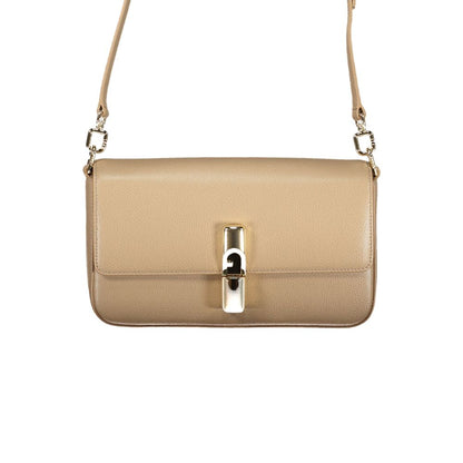 Shoulder Handbag by Furla for women in leather beige features a exquisite silhouette, showcasing a secure zipper and exquisite built-in-compartments, cardholder & coin-purse with versatile shoulder-strap for a exquisite finish.