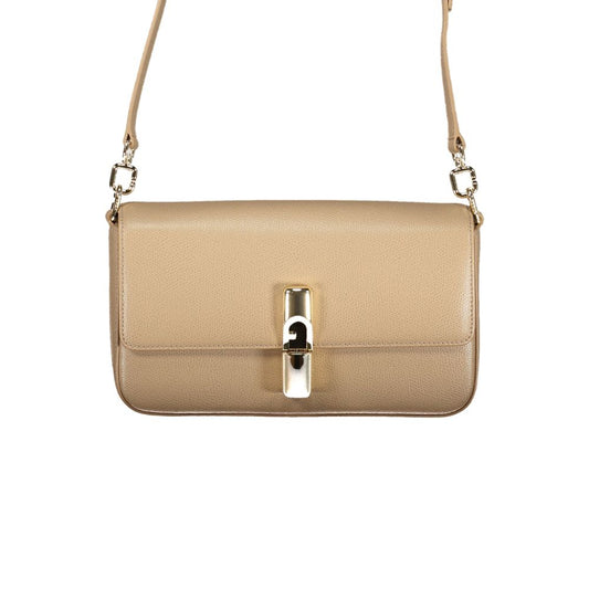 Shoulder Handbag by Furla for women in leather beige features a exquisite silhouette, showcasing a secure zipper and exquisite built-in-compartments, cardholder & coin-purse with versatile shoulder-strap for a exquisite finish.