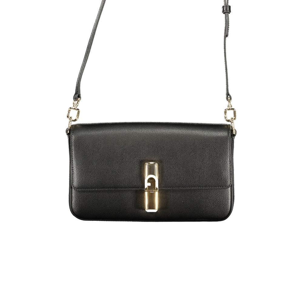 Handbag by Furla for women in leather black presents a ornamental silhouette, showcasing a secure , ample internal-pockets, and versatile adjustable-strap & handle for a ornamental finish.