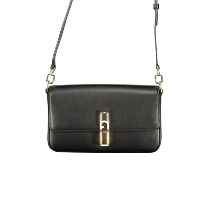 Handbag by Furla for women in leather black presents a ornamental silhouette, showcasing a secure , ample internal-pockets, and versatile adjustable-strap & handle for a ornamental finish.