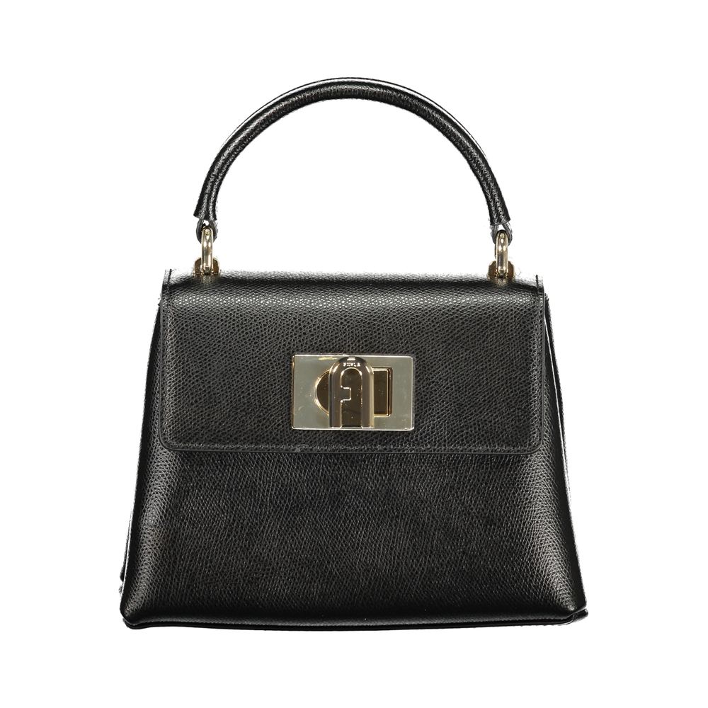 Furla Camelia Leather Handbag - Beige Black