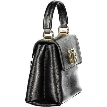 Furla Camelia Leather Handbag - Beige Black