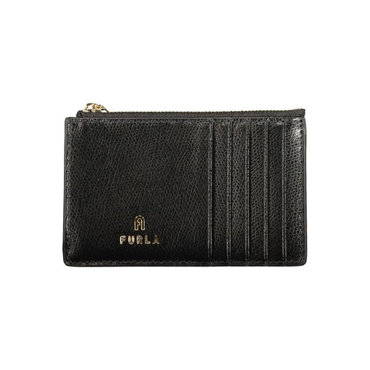 Wallet by Furla for women in leather black presents a architectural silhouette from the Roxie Leather Wallet collection, showcasing architectural compact-design for a architectural finish.