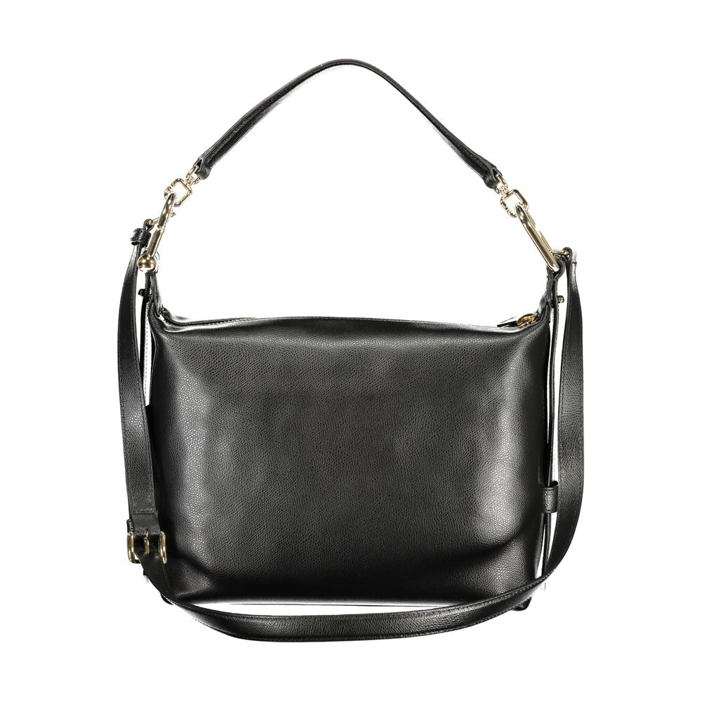 Handbag by Furla for women in leather & metal black features a signature silhouette, showcasing a secure and signature internal-pockets with versatile handle for a sophisticated look.