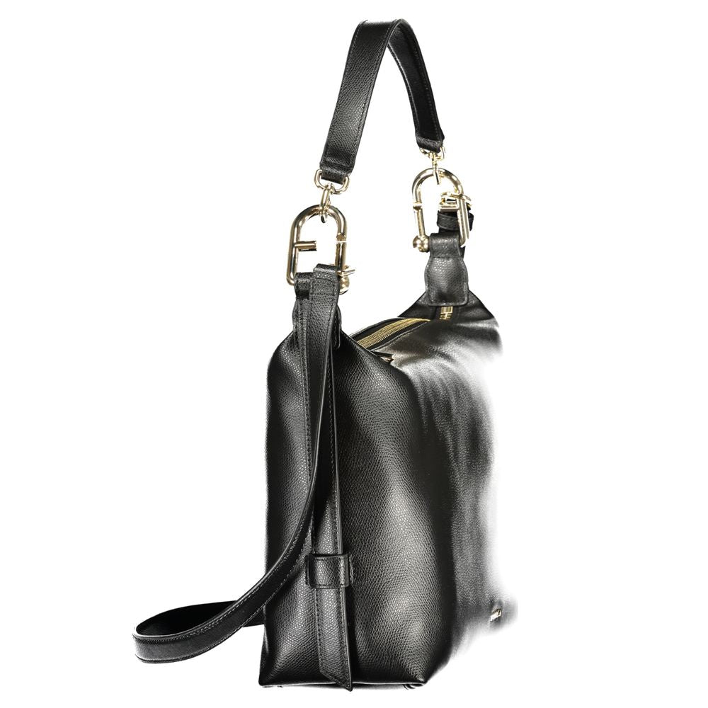 Handbag by Furla for women in leather & metal black features a ornamental silhouette, showcasing a secure , ample internal-pockets, and ornamental handle for a sophisticated look.
