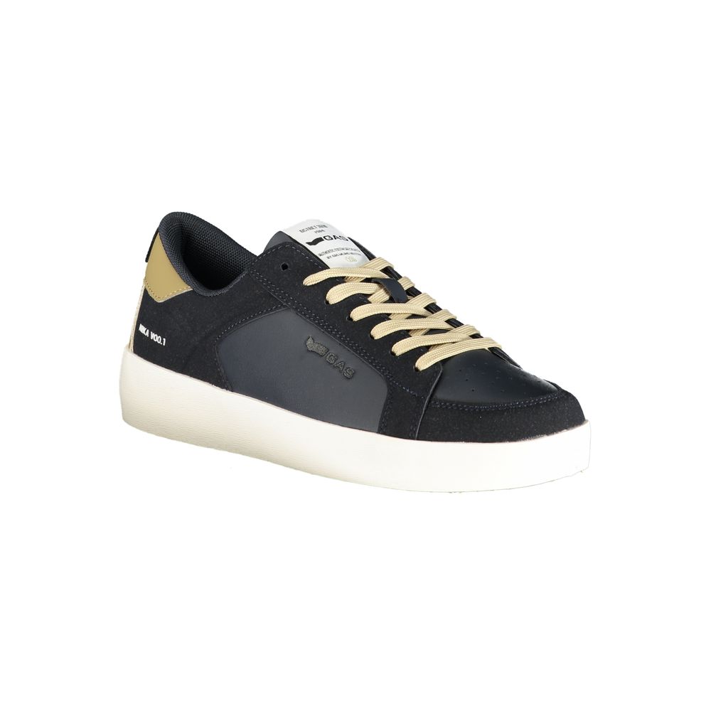 Athletic Sneakers by Gas for men in polyurethane leather blue presents a sleek silhouette, perfectly capturing the athletic style essence of Men's Athletic Polyurethane Leather Sneakers with its sleek design and premium finish.