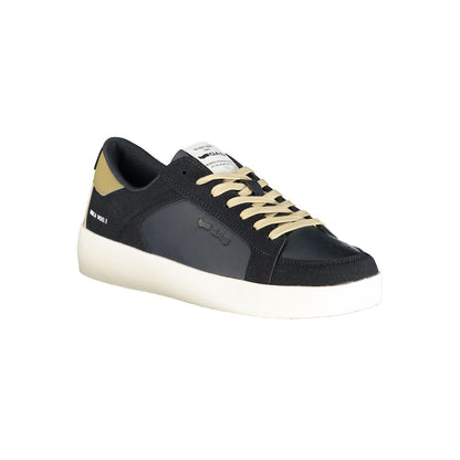 Athletic Sneakers by Gas for men in polyurethane leather blue presents a sleek silhouette, perfectly capturing the athletic style essence of Men's Athletic Polyurethane Leather Sneakers with its sleek design and premium finish.