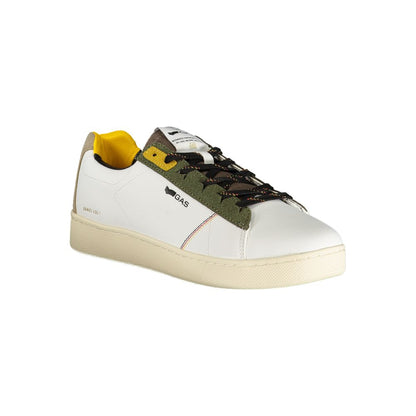 Athletic Sneakers by Gas for men in polyester & polyurethane brown, white & print features an stately silhouette, showcasing the signature athletic style of the Men's Athletic Polyester & Polyurethane Sneakers collection with a truly stately finish.