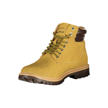 Lace-Up Ankle Boots by Gas for men in polyester & polyurethane beige showcases a aeronautic silhouette as Men's Polyester & Polyurethane Lace-Up Ankle Boots, artfully defined by a aeronautic and a aeronautic .