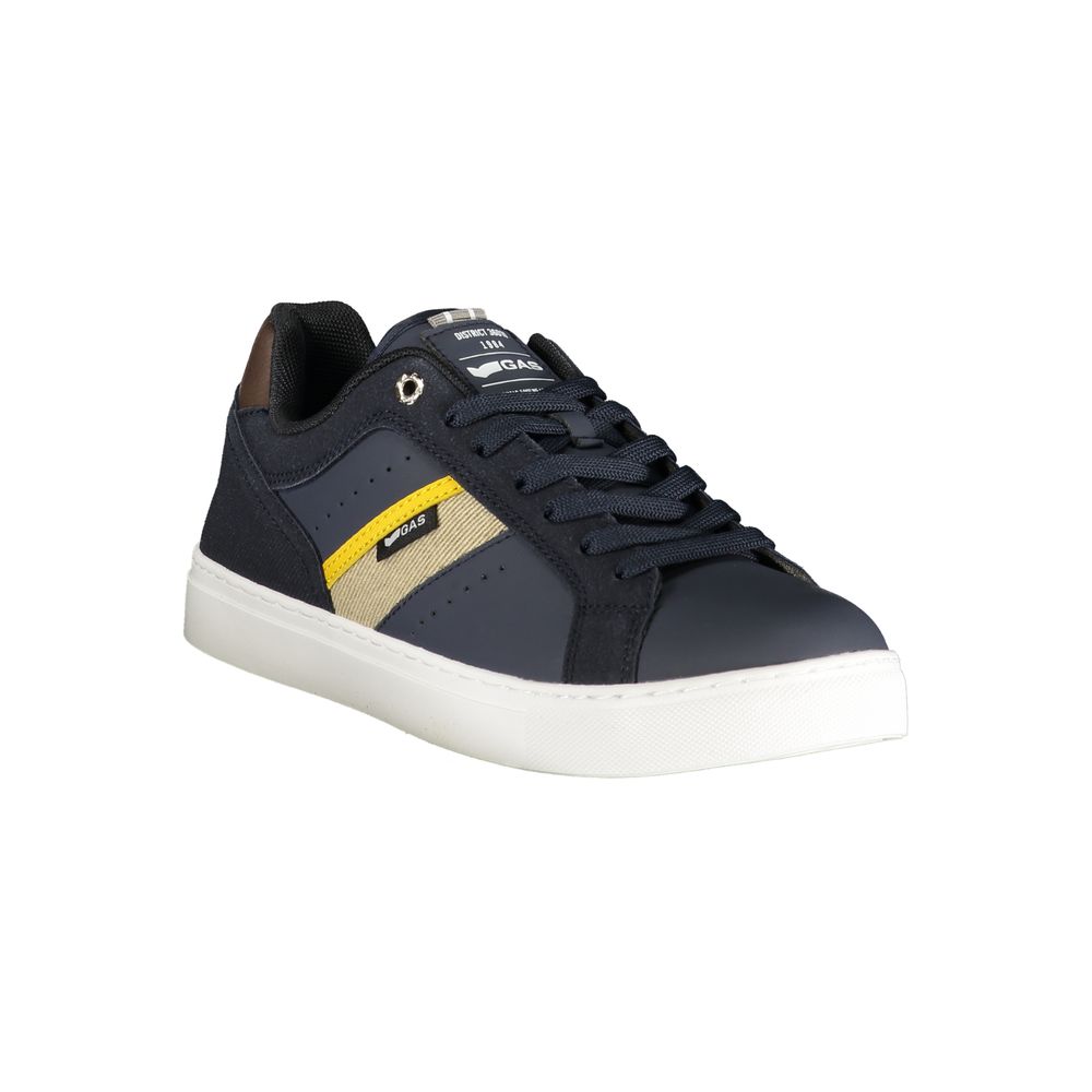 Athletic Sneakers by Gas for men in polyester & polyurethane blue, violet & print presents a sleek silhouette, perfectly capturing the athletic style essence of Men's Athletic Polyester & Polyurethane Sneakers with its sleek design and premium finish.
