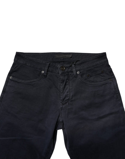 Siviglia Black Mid Waist Cotton Skinny Denim Men Trouser Jeans