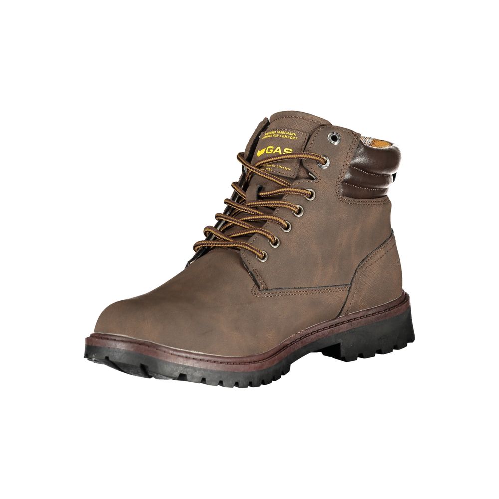 Gas Men's Polyester & Polyurethane Lace-Up Boots - Blue Brown