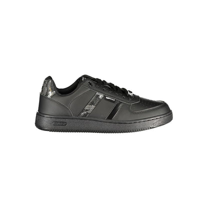 Gas Aren Women's Athletic Polyester Polyurethane Python Leather Sneakers - Black